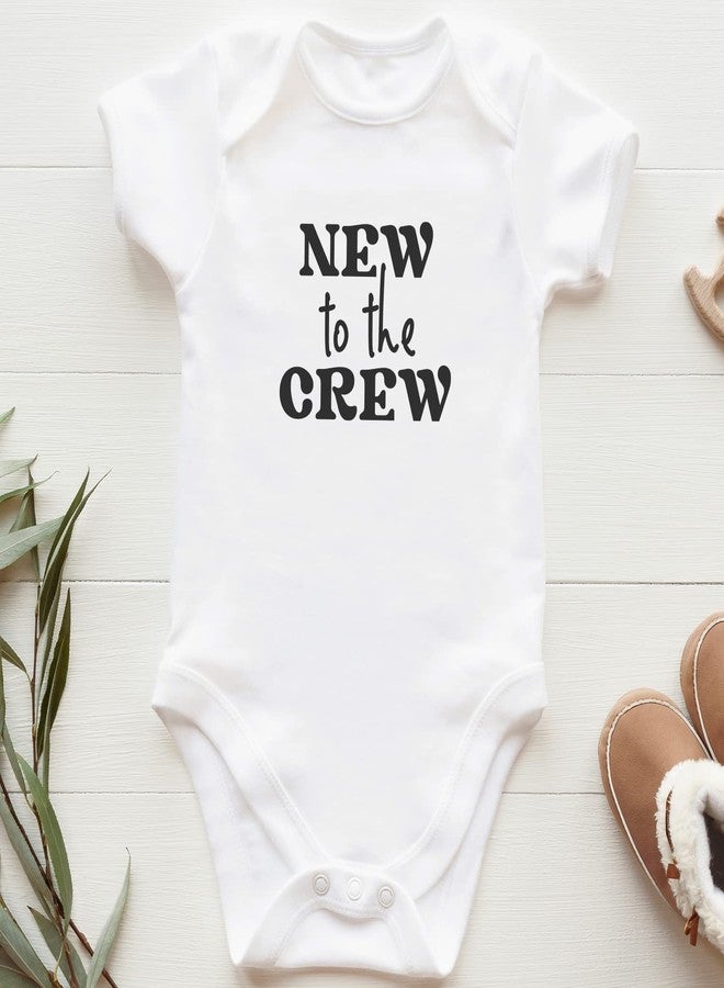 Printique Organic GOTS Certified Baby Onesie Unisex Bodysuit 0-18 months - New To The Crew | Funny Baby Announcement (New To The Crew, 3-6 Months) - Image 3