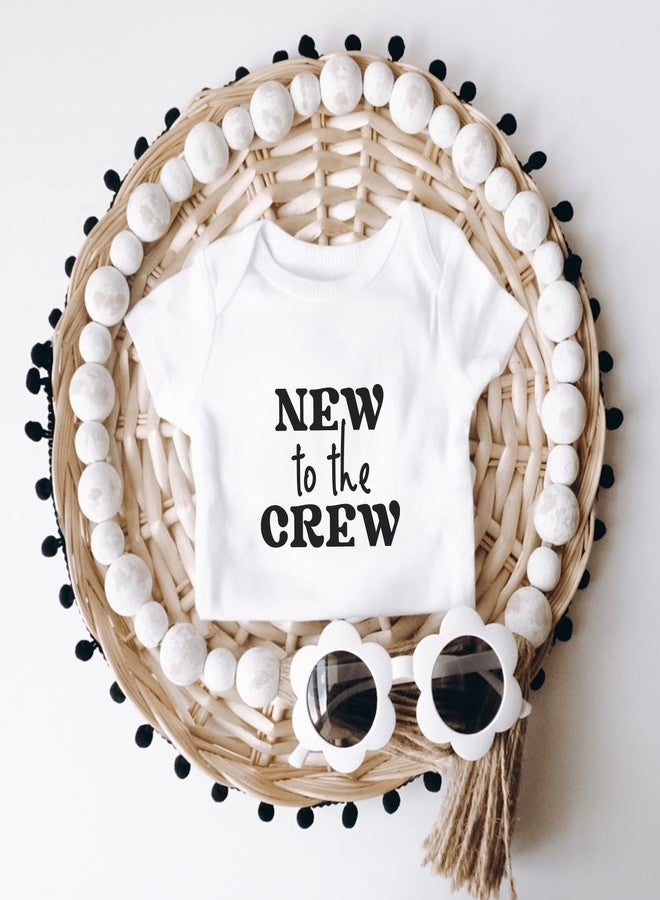Printique Organic GOTS Certified Baby Onesie Unisex Bodysuit 0-18 months - New To The Crew | Funny Baby Announcement (New To The Crew, 3-6 Months) - Image 2