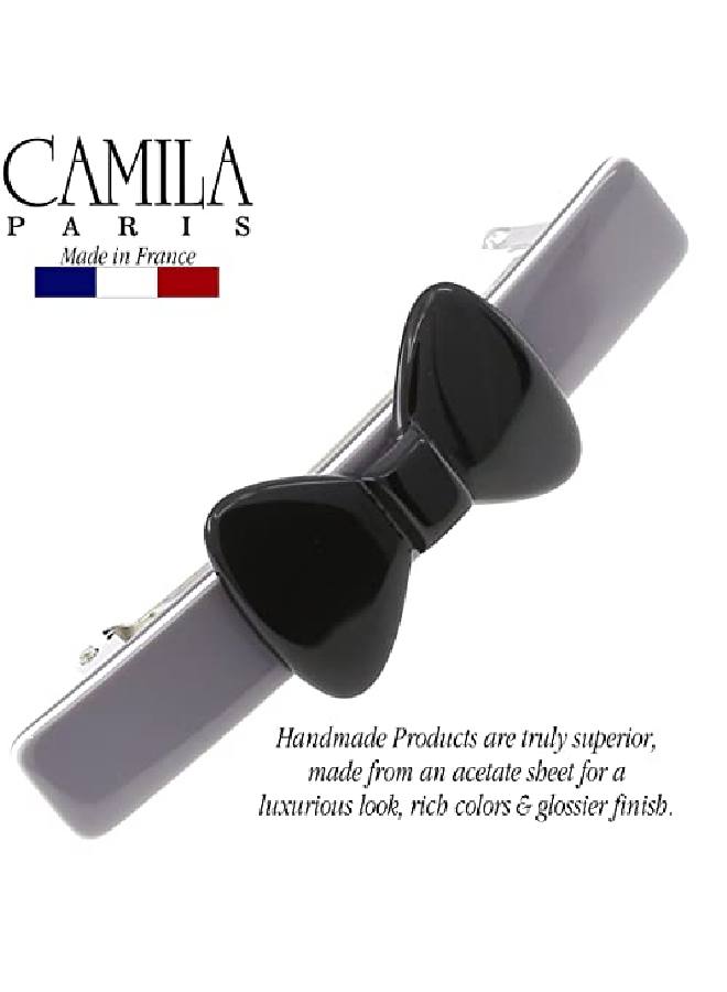 CAMILA Paris Cp3371 French Hair Barrette Clip For Girls Handmade Gray And Black Strong Hold Grip Hair Clips For Women No Slip And Durable Styling Girls Hair Accessories Made In France - Image 3