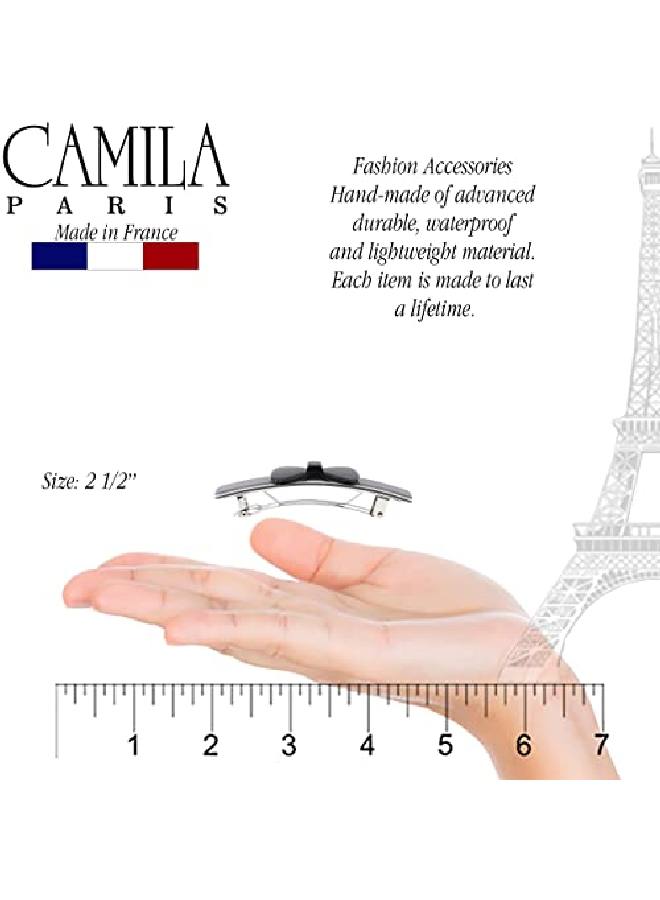 CAMILA Paris Cp3371 French Hair Barrette Clip For Girls Handmade Gray And Black Strong Hold Grip Hair Clips For Women No Slip And Durable Styling Girls Hair Accessories Made In France - Image 4