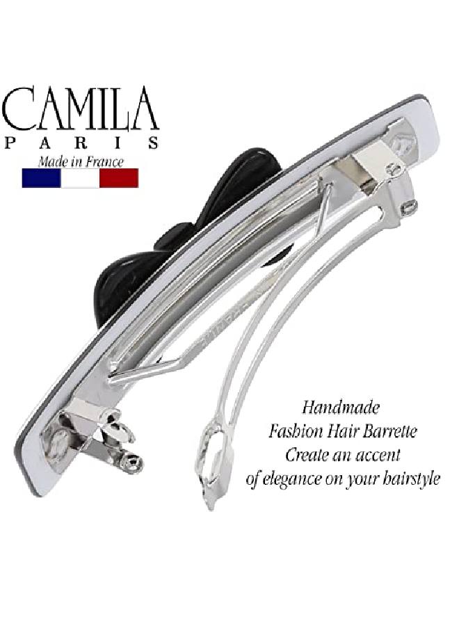 CAMILA Paris Cp3371 French Hair Barrette Clip For Girls Handmade Gray And Black Strong Hold Grip Hair Clips For Women No Slip And Durable Styling Girls Hair Accessories Made In France - Image 5