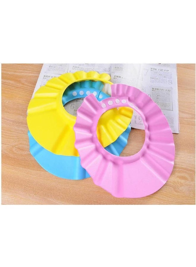 Shuiniba Baby Safe Shampoo Shower Bathing Protection Soft Shower Cap Hat Wash Hair Shield for Children Kids (Pink) - Image 2