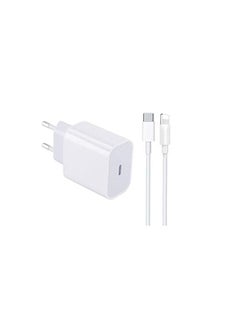 محول طاقة USB-C بقدرة 20 وات مع كابل لايتنينج إلى USB-C