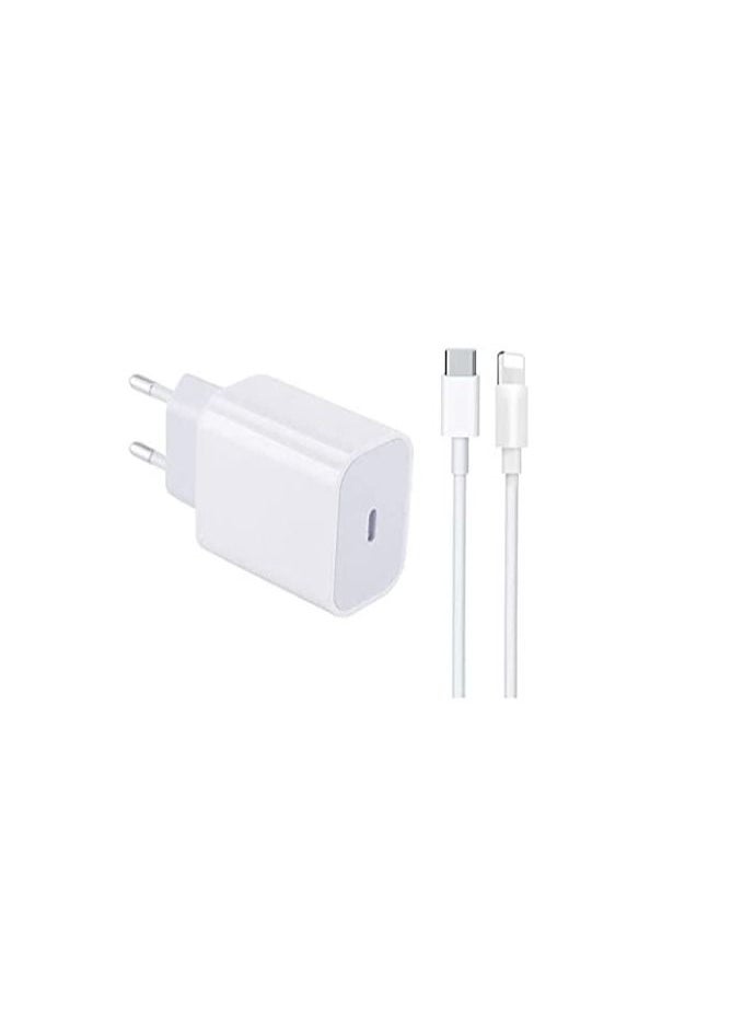 ماركة غير محددة - محول طاقة USB-C بقدرة 20 وات مع كابل لايتنينج إلى USB-C - Image 1