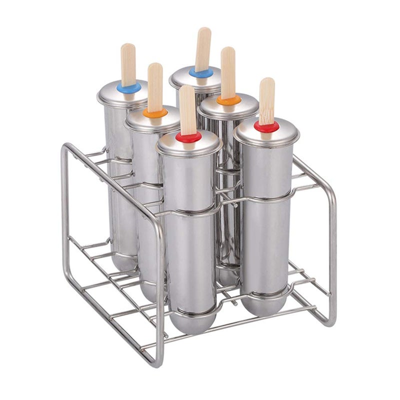 قالب مصاصات الفولاذ المقاوم للصدأ من Joyeee مجموعة من 6 مصاصات