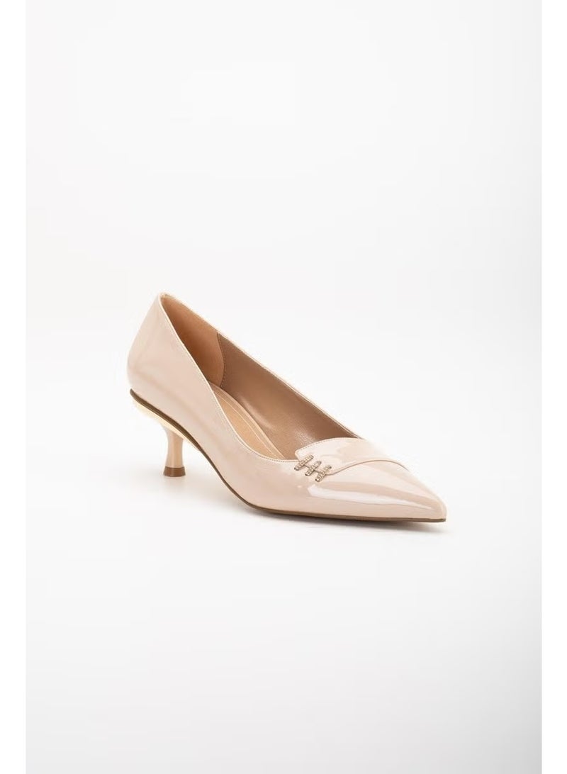 Slices Shoes Large Size Patent Leather Stone Side Faced Skin Women's Short Heeled Shoes - Image 4