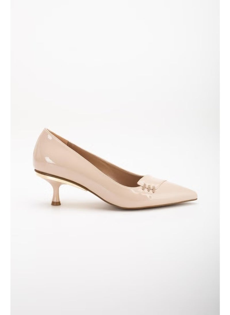 Slices Shoes Large Size Patent Leather Stone Side Faced Skin Women's Short Heeled Shoes - Image 3