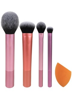 MOSH 5 Essential Makeup Tools for Flawless Application - Everyday Essentials Set, Tapered, Soft & Fluffy Bristles for Blending Powder Blush Evenly  - Image 1