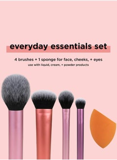 MOSH 5 Essential Makeup Tools for Flawless Application - Everyday Essentials Set, Tapered, Soft & Fluffy Bristles for Blending Powder Blush Evenly  - Image 2