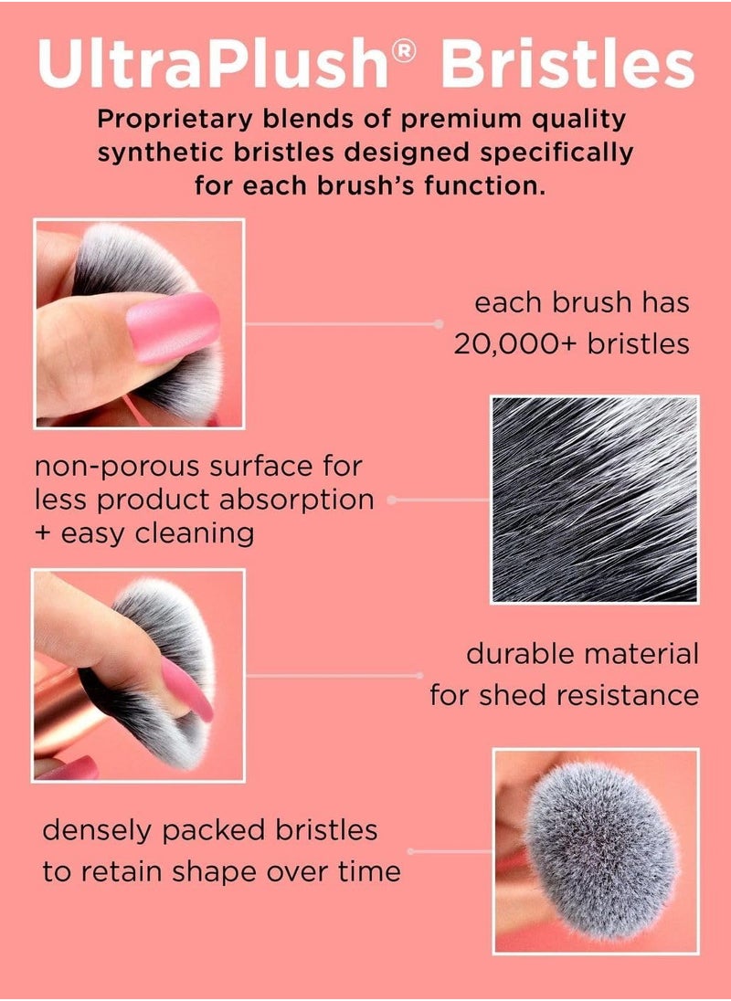MOSH - 5 Essential Makeup Tools for Flawless Application - Everyday Essentials Set, Tapered, Soft & Fluffy Bristles for Blending Powder Blush Evenly - Image 1