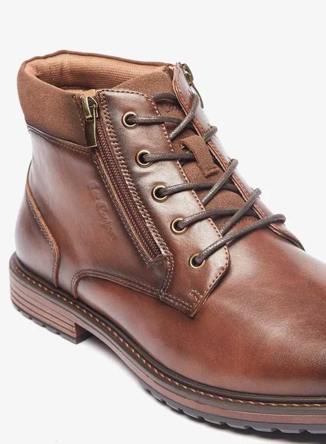 Lee Cooper Men's Solid Chukka Boots with Zip Closure