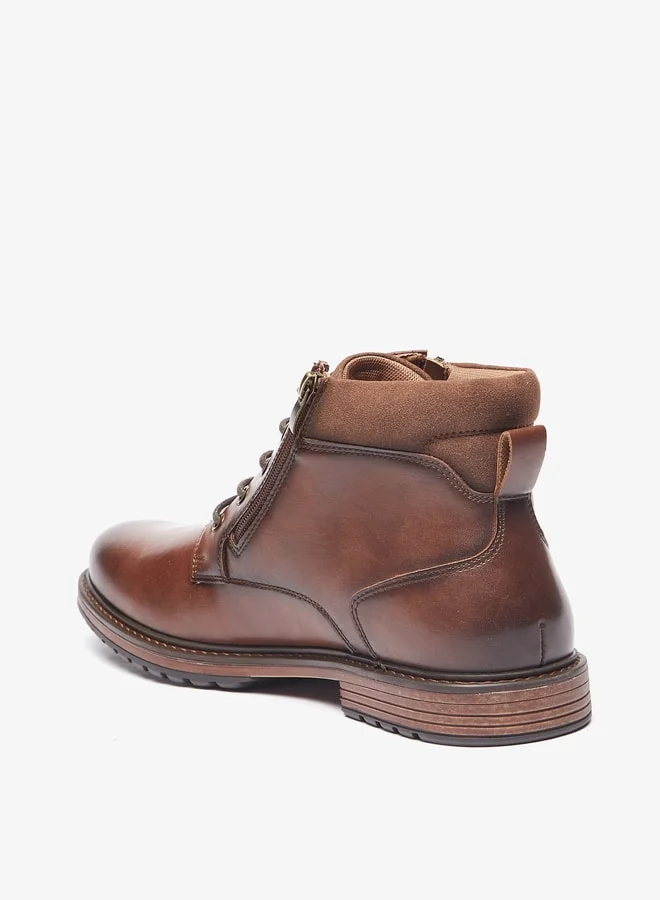 Lee Cooper Men's Solid Chukka Boots with Zip Closure