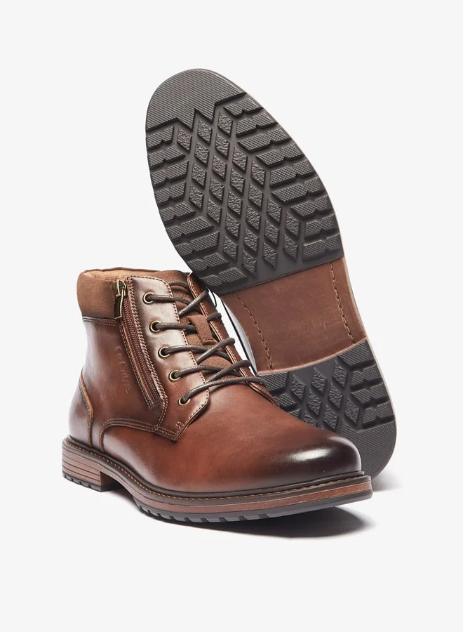 Lee Cooper Men's Solid Chukka Boots with Zip Closure
