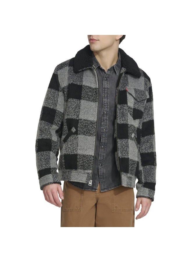 Levi's mens Levi's Men's Wool Blend Depot Jacket, Black/Grey Buffalo Check, L - Image 4