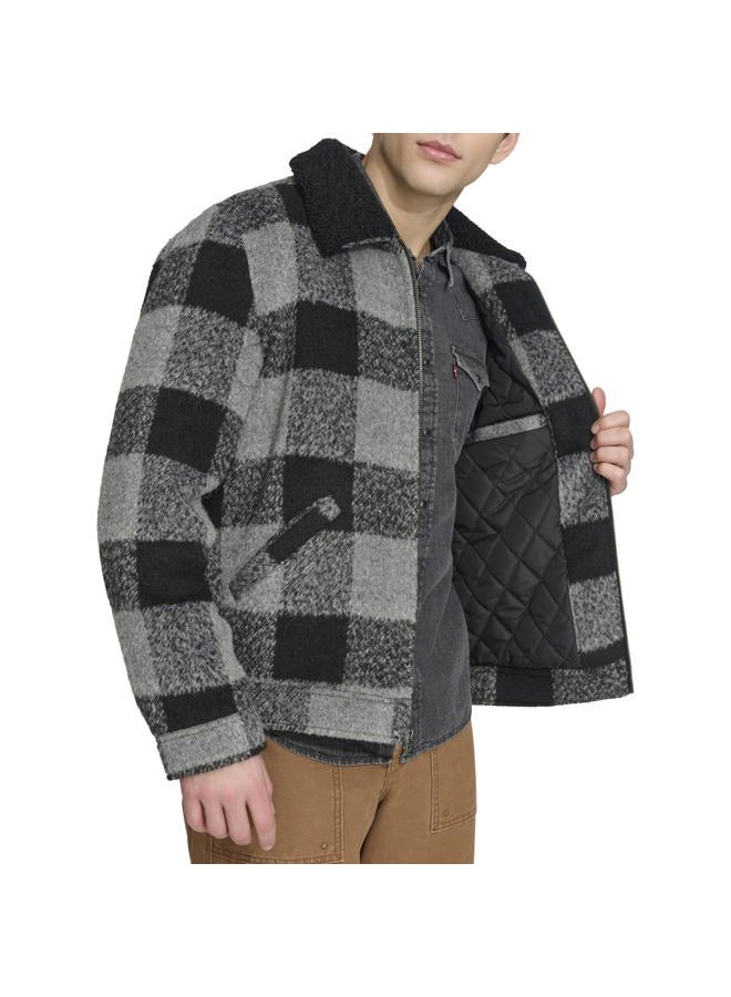 Levi's mens Levi's Men's Wool Blend Depot Jacket, Black/Grey Buffalo Check, L - Image 3