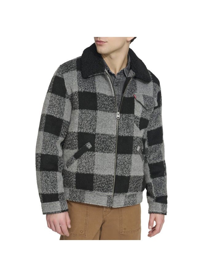 Levi's mens Levi's Men's Wool Blend Depot Jacket, Black/Grey Buffalo Check, L - Image 5