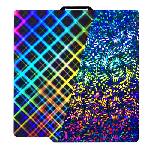 IdeaFormer-3D PEW PES Effect Build Plate for Bambu Lab X2D/X1/X1C/X1E/P1P/P1S/P2S/A1, Rainbow Gear+Plaid Flexible Spring Steel Plate 257x257mm Print Bed Removable Platform for Bambu Labs 3D Printers - Image 1