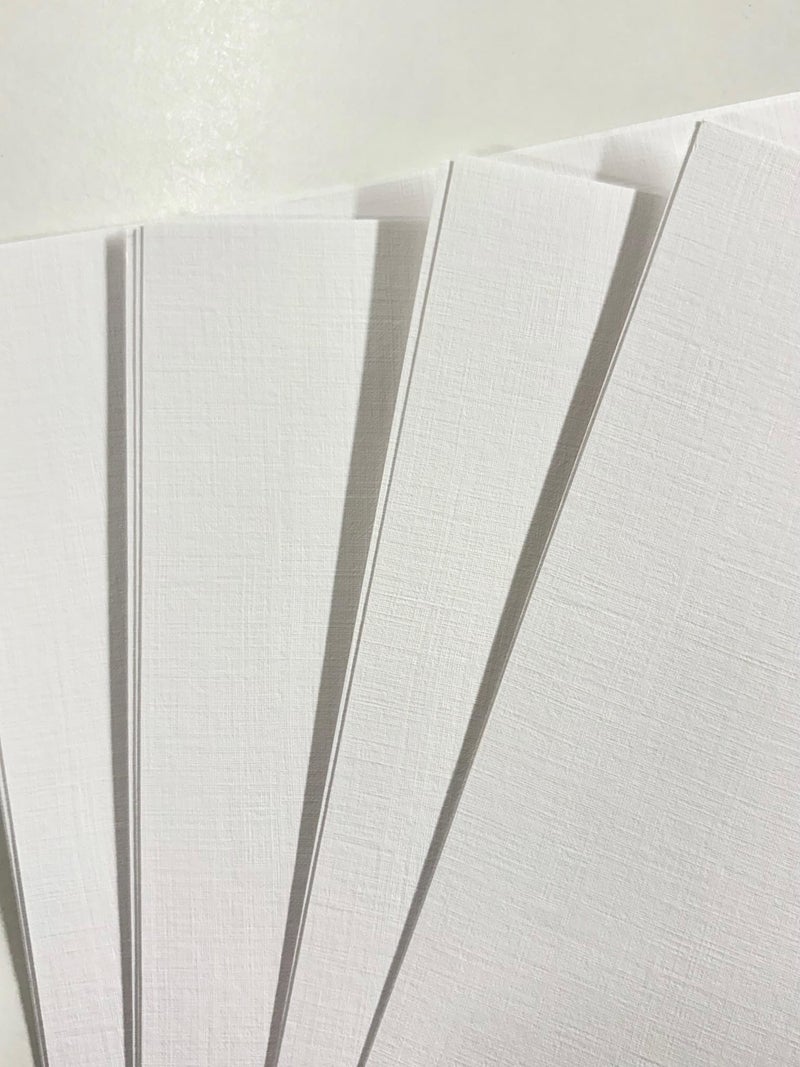 Syntego 50 Sheets Pale White Linen Card Silkweave Textured A4 Card 250gsm / 100lb - Image 3