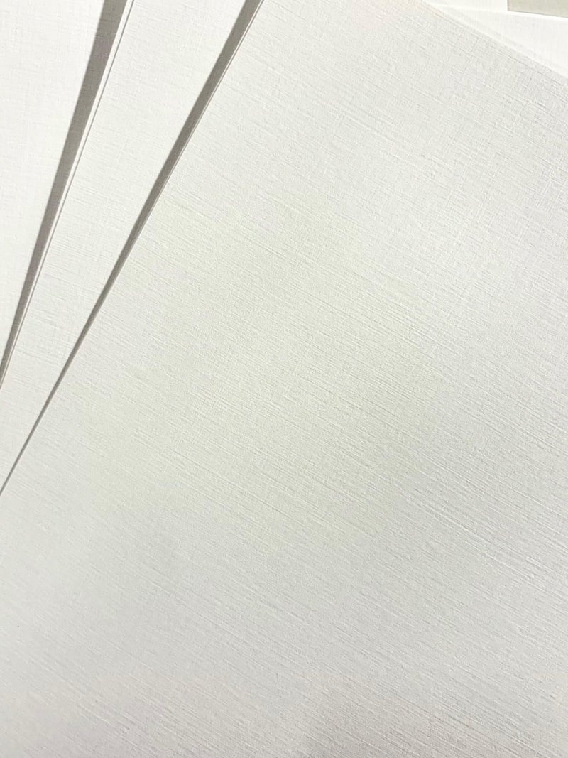 Syntego 50 Sheets Pale White Linen Card Silkweave Textured A4 Card 250gsm / 100lb - Image 4