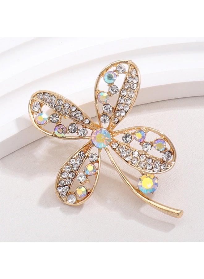 Mark Fairwhale New Four Leaf Clover Glass Alloy Brooch