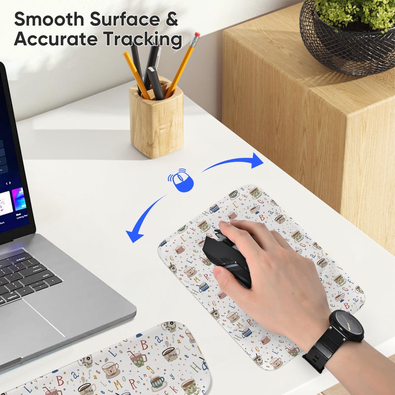 icolor Keyboard Wrist Rest Pad Mouse Pad Set,Ergonomic Mouse Pad for Laptop Computer,Wrist Support Memory Foam Desk Pad for Gaming Office,Non Slip Rubber Mousepad Typing Relief Pain (WristRest210) - Image 4