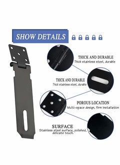 Y&D Door Lock Latch with Password Combination Padlocks 4 Inch Stainless Steel Security Hasp and Zinc Alloy Padlocks, Heavy Duty Staple Use for Window Locker Drawer Pet Cage Cabinet-2 Pack  - Image 5