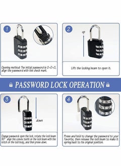 Y&D Door Lock Latch with Password Combination Padlocks 4 Inch Stainless Steel Security Hasp and Zinc Alloy Padlocks, Heavy Duty Staple Use for Window Locker Drawer Pet Cage Cabinet-2 Pack  - Image 4