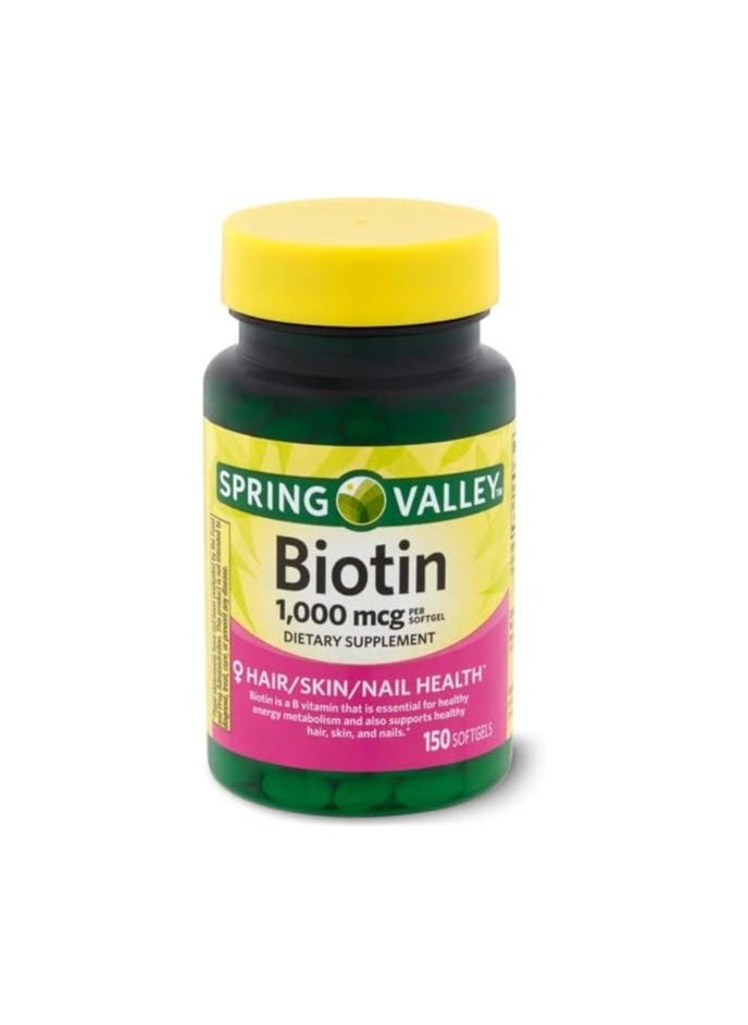 SPRING VALLEY - Biotina 1000mcg 150 softgels - Image 1