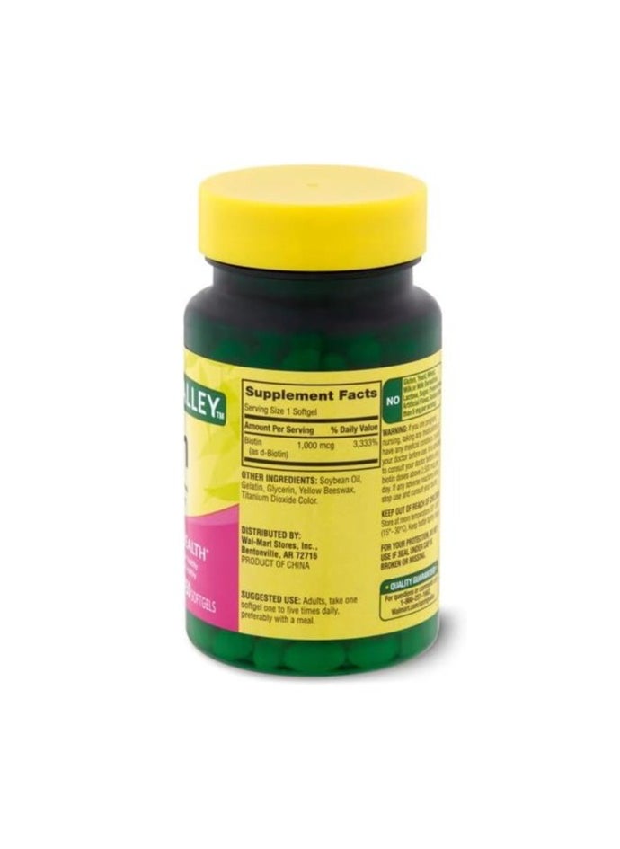 SPRING VALLEY - Biotina 1000mcg 150 softgels - Image 1