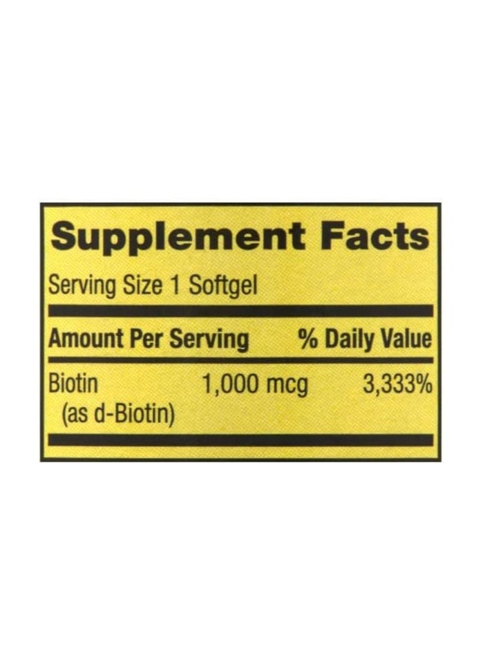 SPRING VALLEY - Biotina 1000mcg 150 softgels - Image 1