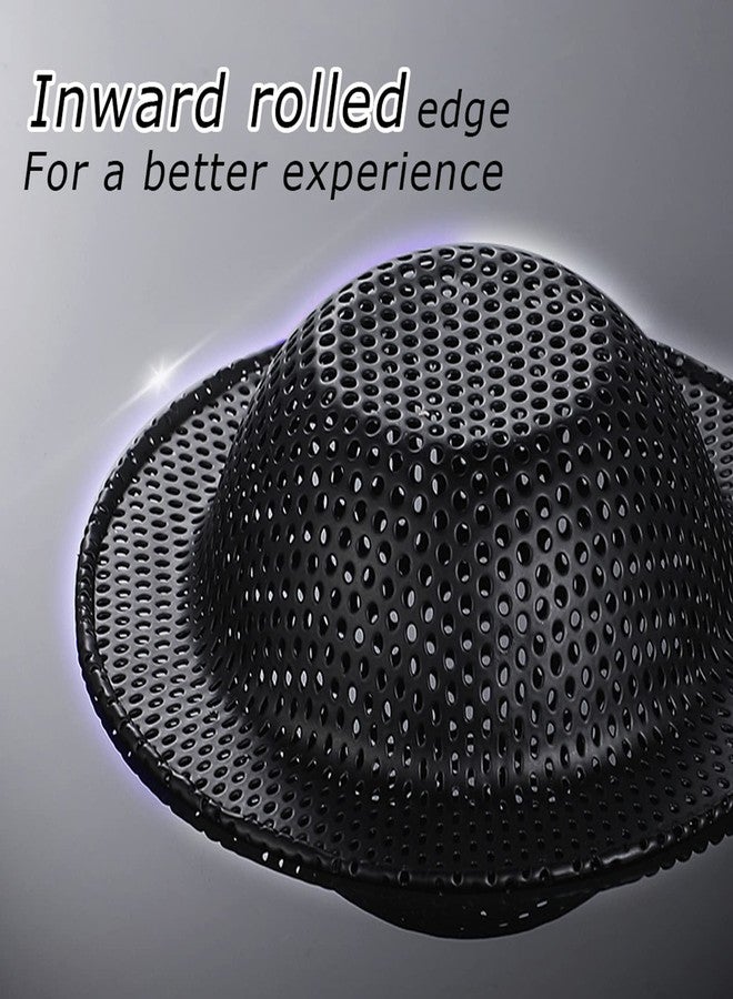 BERYLER مصفاة تصريف حوض المطبخ السوداء من BERYLER، قطعتان، مناسبة لمعظم المصارف، مصنوعة من الفولاذ المقاوم للصدأ، حافة واسعة كبيرة، قطر 4.5 بوصة، مضادة للانسداد، ومقاومة للصدأ - Image 5