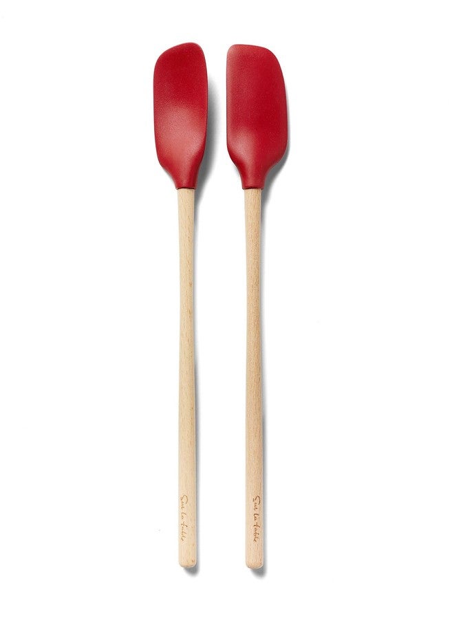 Sur La Table Flex-Core Mini Spatula and Spatula Spoons, Set of 2, Dark Red