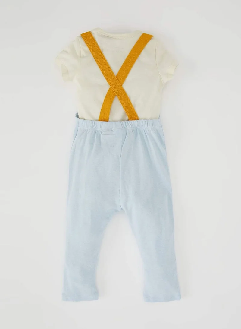 DeFacto Short Sleeve Snoopy Printed T-Shirt & Dungarees