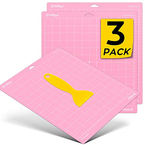 HTVRONT Fabric Grip Cutting Mat for Cricut 3 Pack Cutting Mat 12x12 for Cricut Explore Air 2AirOneMakerFabric Adhesive Sticky Quilting Cutting Mats Replacement Accessories for Cricut
