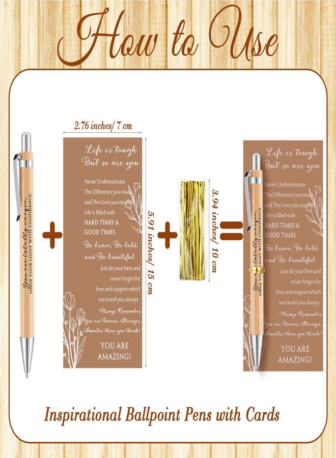 Supervitae 20 Set Inspirational Gifts Bulk for Women Motivational Quote Ballpoint Pens and Flower Card Employees Appreciation Gift for Nurses Coworkers Mother Day Teachers - Image 3