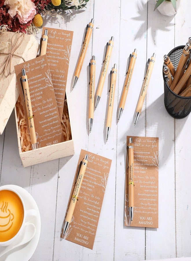 Supervitae 20 Set Inspirational Gifts Bulk for Women Motivational Quote Ballpoint Pens and Flower Card Employees Appreciation Gift for Nurses Coworkers Mother Day Teachers - Image 5