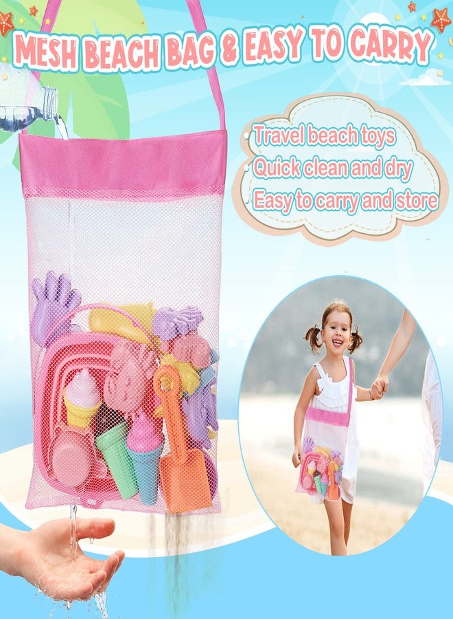REZUCREY Beach Toys, Ice Cream Sand Toys for Toddlers, with Collapsible Bucket and Shovels for Kids with Bag, Travel Toys for Boys Baby Girls Age 3 4 5 6 7 8+ - Image 3