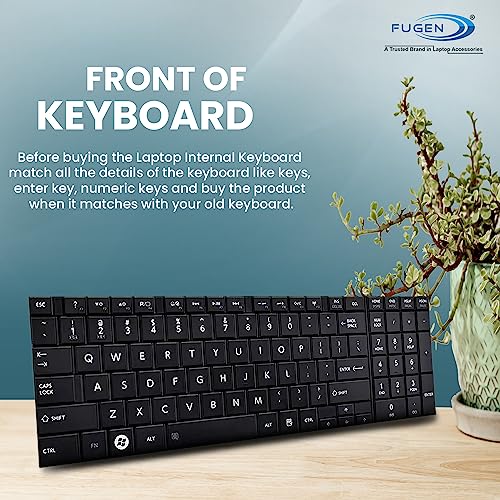 Fugen Laptop Internal Keyboard (US) for Toshiba Satellite C850, L850, C845, C855, C870, C870D, C875 P/No.V130526AS3, 6037B0077902 Black - Image 2