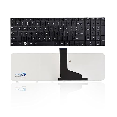 Fugen Laptop Internal Keyboard (US) for Toshiba Satellite C850, L850, C845, C855, C870, C870D, C875 P/No.V130526AS3, 6037B0077902 Black - Image 1