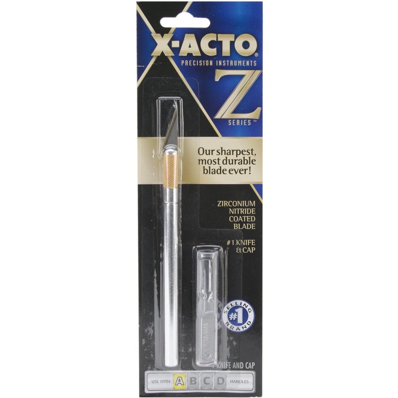 X-Acto Precision Utility Knife, Metal, Silver, 9.0 inches, Aluminum Handle, Z-Series #1, Includes Safety Cap - Image 1