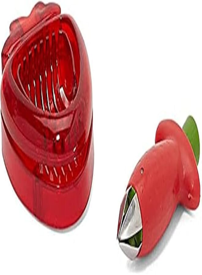Opalina Strawberry Slicer And Cutter Combo Set - Red