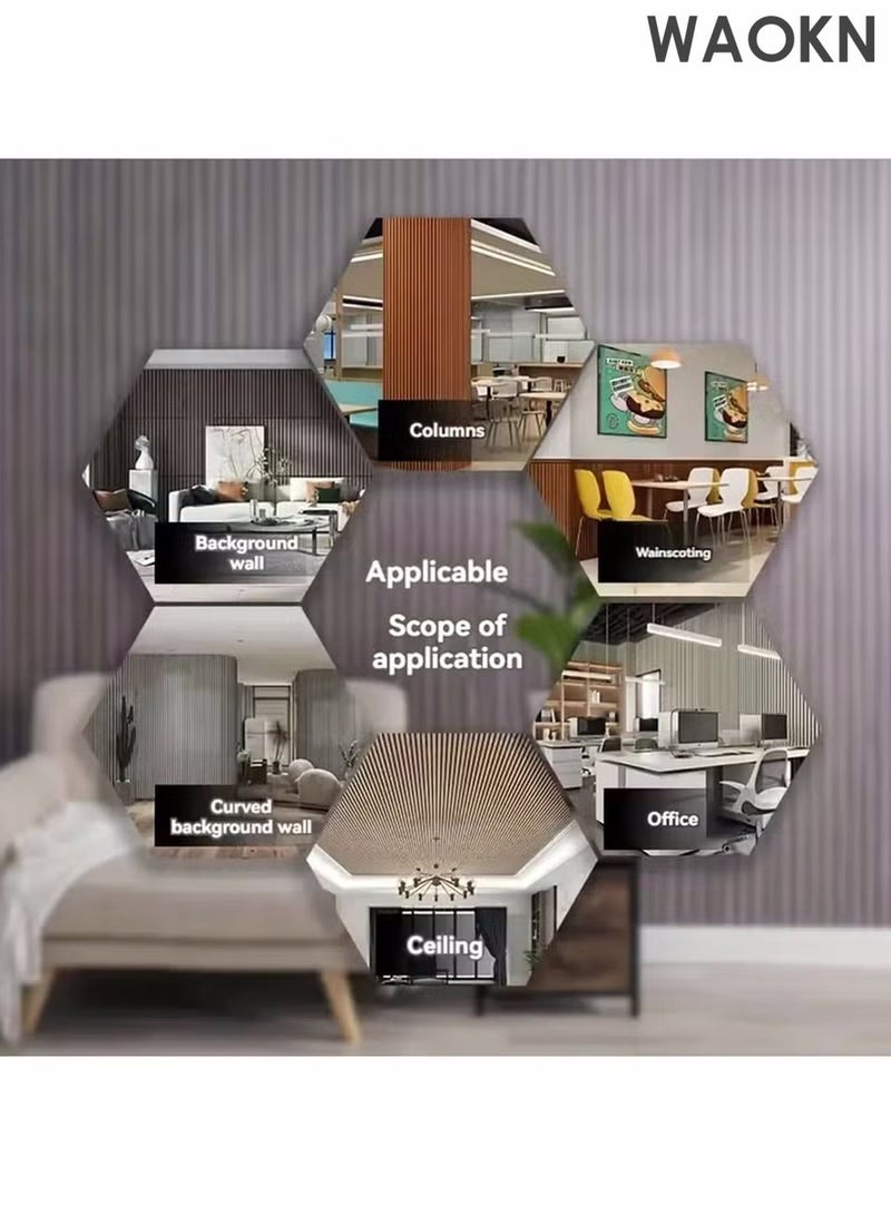 دبليو أيه أو كي أن ورق حائط ثلاثي الأبعاد من الفوم، لفة واحدة، ملصق حائط سميك مقاوم للماء ذاتي اللصق، مناسب لغرفة المطبخ والسقف والجدار للاستخدام الداخلي، مقاوم للرطوبة وعازل للصوت، لوح حائط 2.8 مم × 40 سم × 300 سم - Image 5