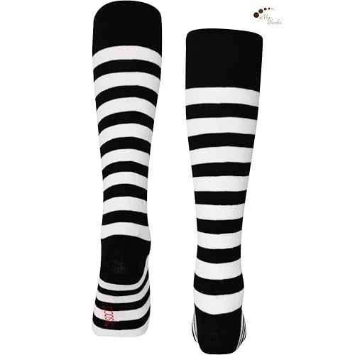 Mysocks Knee High Socks Two Colors Stripe White & Black UK 7-11 EURO 40-45 - Image 4