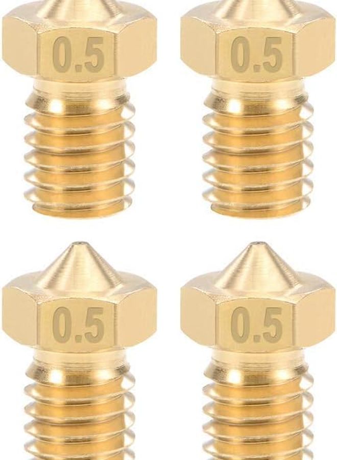 Brass 0 5mm 3D Printer Nozzle Head M6 Thread Replacement For V5 V6 3mm Extruder 4pcs - Image 2
