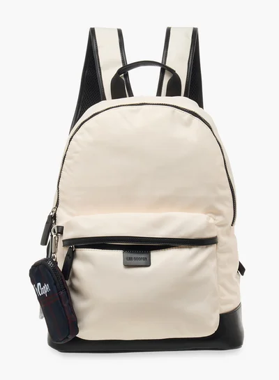Lee Cooper Solid School Backpack and Zip Closure and Pouch - 31x15x41 cm