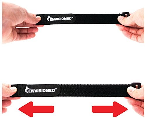 ENVISIONED Elastic Reusable Cinch Straps 1"x12" - 10 Pack Hook and Loop - Plus 2 Free Bonus Reusable Cable Ties - Image 4