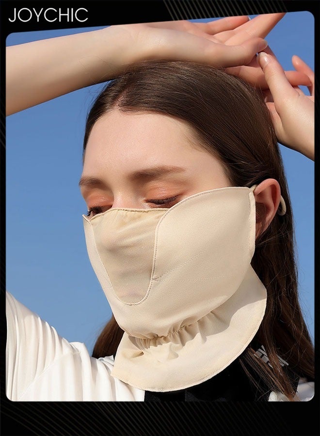 Joychic قناع واقي من الشمس صيفي جديد للنساء للقيادة في الهواء الطلق وركوب الدراجات مضاد للأشعة فوق البنفسجية، قناع وجه ناعم وناعم من الشيفون قابل للتنفس - Image 1