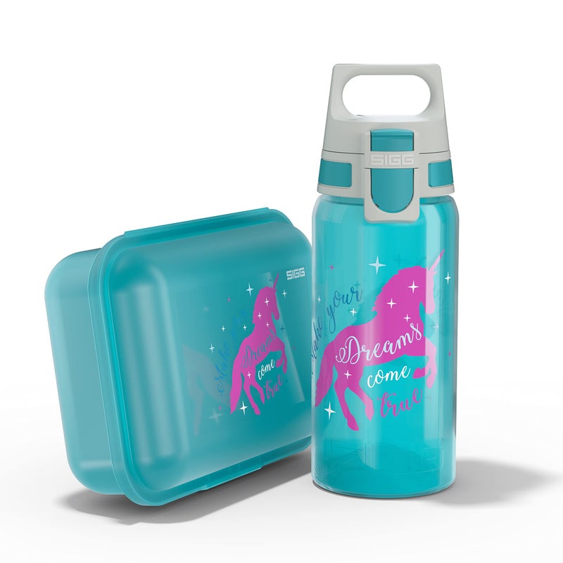 SIGG - Kids Water Bottle 0.5L & Lunchbox 1L - Viva Football Tag Set - Lightweight