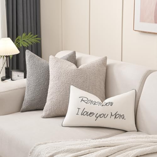 Sanmetex Mom Gifts for Mothers Day - Best Mom Birthday Gifts from Son, Daughter, Remember I Love You Mom Lumbar Pillow Cover 12 x 20 Inches Grey - Image 4