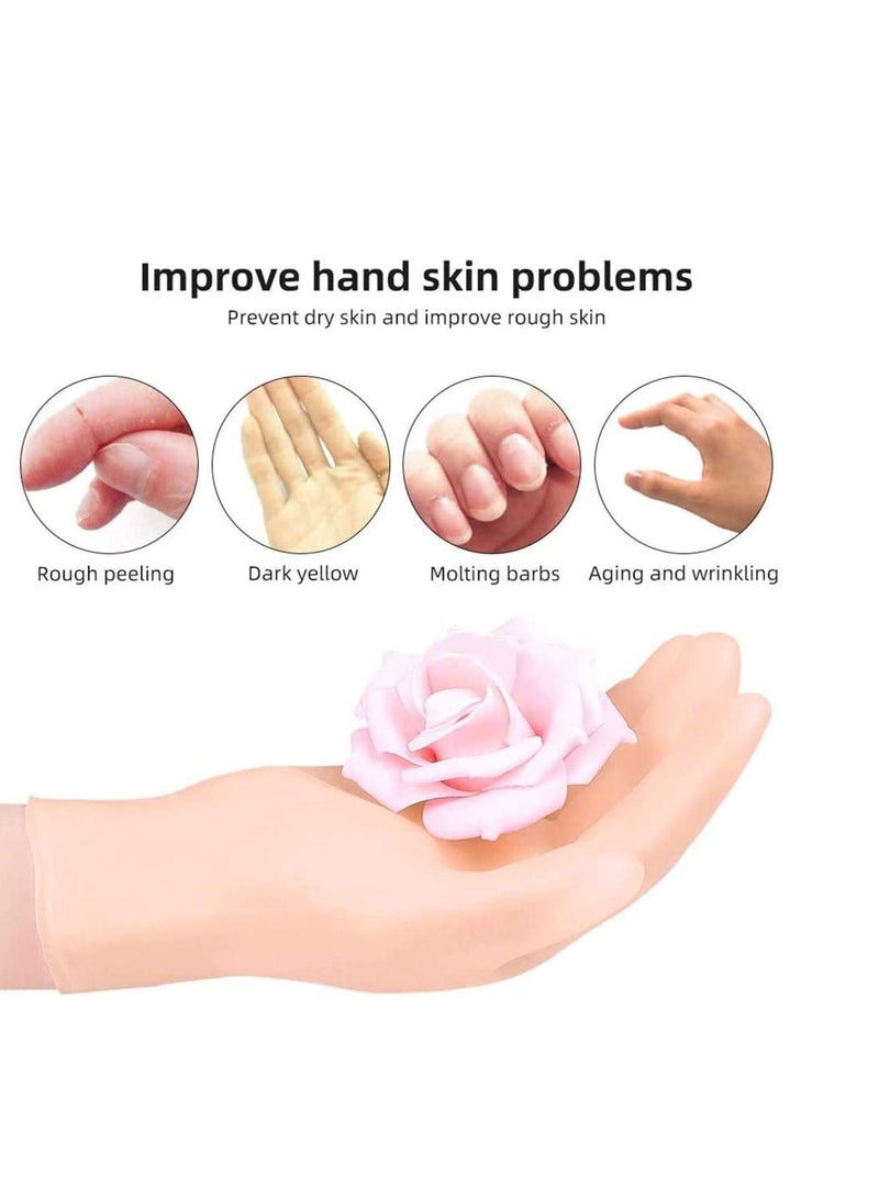 SYOSI Moisturizing Gloves, Silicone Glove, Waterproof Sunscreen Stretch Gloves Soft Auxiliary Moisturizing Beauty Gloves, Gel Moisturizing Gloves Protective Waterproof Helps To Remove Calluses Dry (M) - Image 3